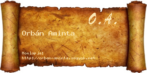 Orbán Aminta névjegykártya